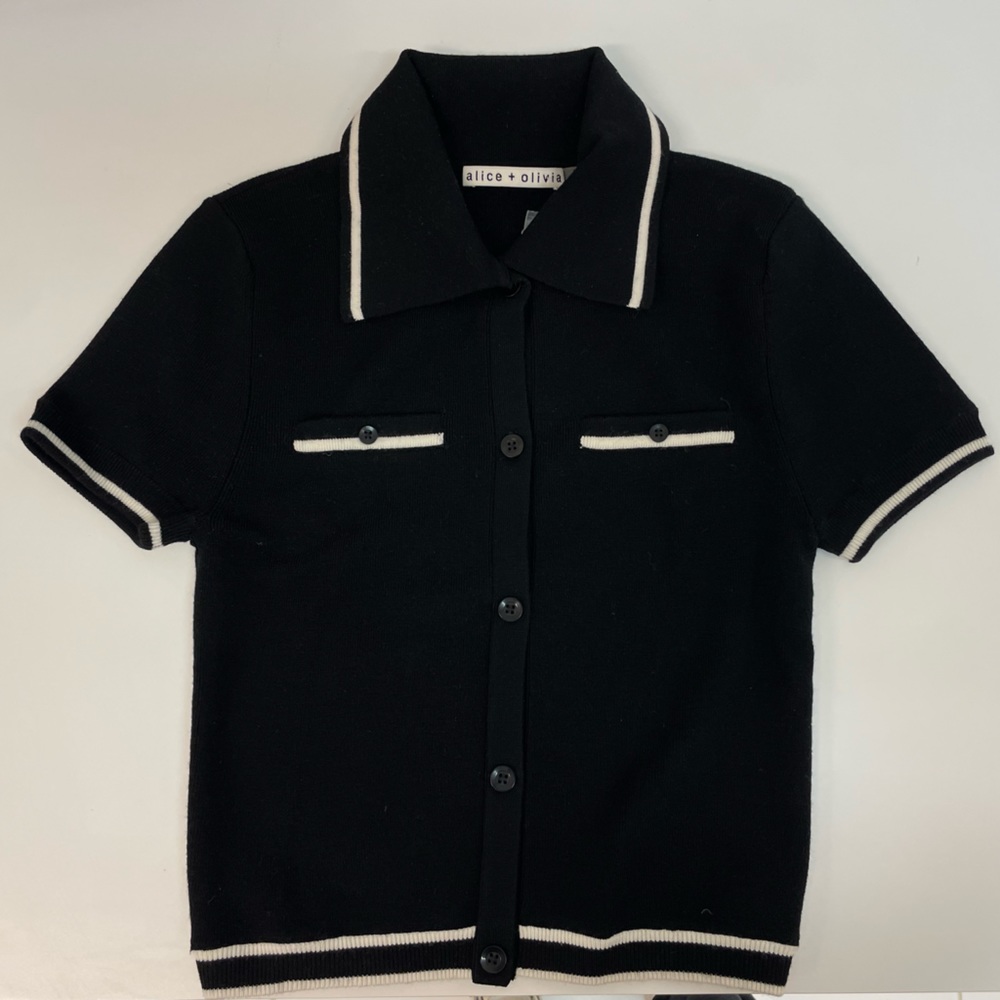 Alice + Olivia Peg Crop Polo T-shirt